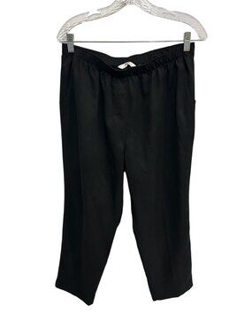 Alia 16P Black Pull On Capri Pants Elastic Waist Minimalist Clean Girl